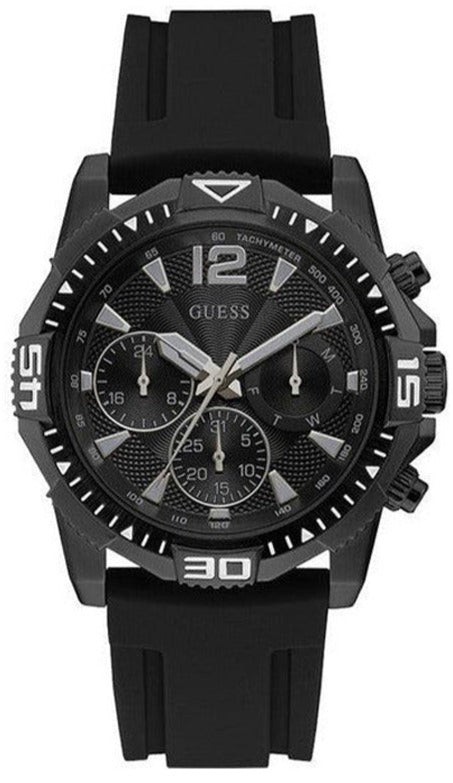 Shop Guess Commander Black Dial Black Rubber Strap Watch for Men - GW0211G3 in USA