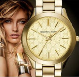 Michael Kors Slim Runway Gold Dial Gold Steel Strap Watch for Women - MK3335 Buy Now By Michael Kors
