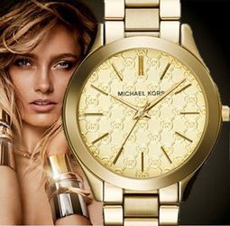 Michael Kors Slim Runway Gold Dial Gold Steel Strap Watch for Women - MK3335 Buy Now By Michael Kors