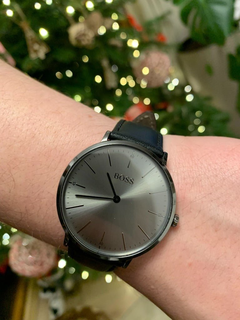 Hugo Boss Modern Grey Dial Black Leather Strap Watch for Men - 1513540 Buy Now By Hugo Boss