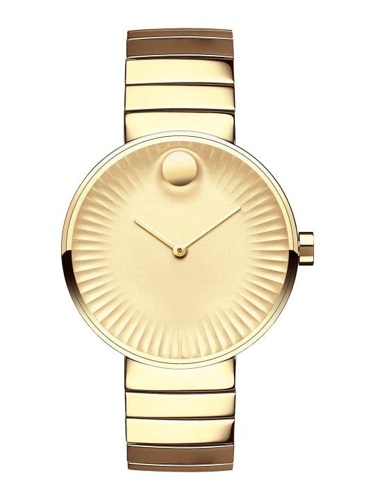Shop Movado Edge Gold Dial Gold Steel Strap Watch for Women - 3680014 in USA