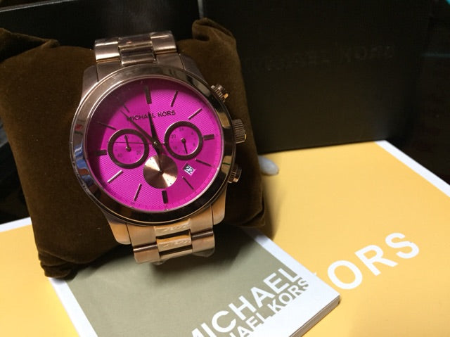 Michael Kors Runway Pink Dial Rose Gold Steel Strap Watch for Women - MK5931 Buy Now By Michael Kors