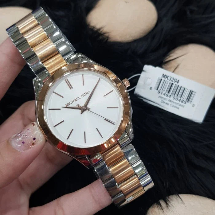 Michael Kors Runway White Dial Two Tone Stainless Steel Strp Watch for Women - MK3204A Buy Now By Michael Kors
