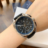 Maserati Trimarano Chronograph Black Dial Black Leather Strap Watch For Men - R8871632001