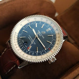 Shop Breitling Navitimer 1 Automatic 41mm Blue Dial Brown Leather Strap Mens Watch - A17326211C1P1 in USA