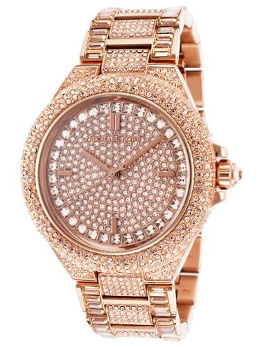 Shop Michael Kors Camille Crystal Rose Gold Dial Rose Gold Steel Strap Watch for Women - MK5862 in USA