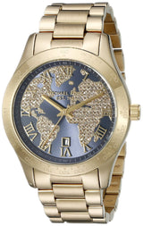 Michael Kors Layton Pave Blue Dial Gold Steel Strap Watch for Women - MK6243 Buy Now By Michael Kors