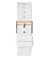 Guess Raven Diamonds Rose Gold Dial White Silicone Strap Watch for Women - GW0105L3 Buy Now By Guess