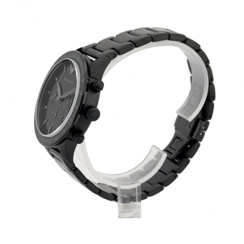 Emporio Armani Mario Chronograph Black Dial Black Steel Strap Watch For Men - AR11242 Buy Now By Emporio Armani