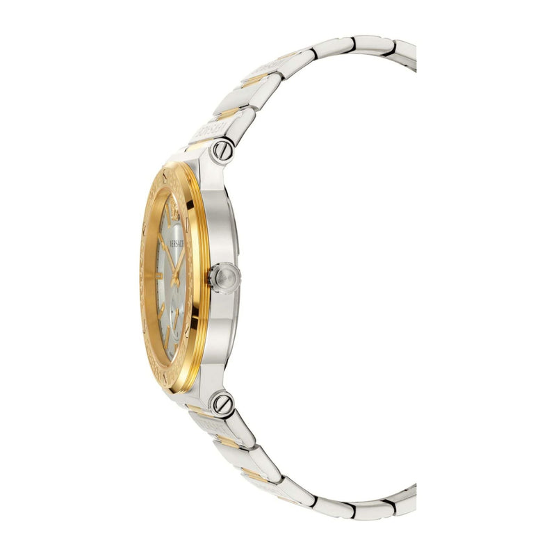 Versace Greca Silver Dial Two Tone Steel Strap Watch for Men - VEVI00320 Buy Now By Versace
