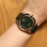 Marc Jacobs Tether Transparent Green Dial Green Leather Strap Watch for Women - MBM1378 Buy Now By Marc Jacobs