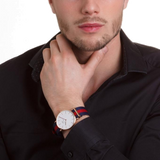 Daniel Wellington Classic Oxford White Dial Two Tone NATO Strap Watch For Men - DW00100001