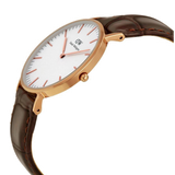 Daniel Wellington Classic York White Dial Brown Leather Strap Watch For Women - DW00100038 Buy Now By Daniel Wellington