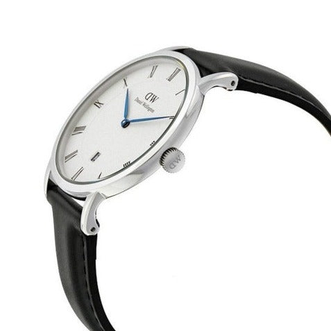 Daniel Wellington Dapper Sheffield White Dial Black Leather Strap Watch For Men - DW00100088 Buy Now By Daniel Wellington
