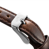 Daniel Wellington Classy Bristol White Dial Brown Leather Strap Watch For Women - DW00100070