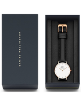 Daniel Wellington Classic Petite Sheffield White Dial Black Leather Strap Watch For Women - DW00100230 Buy Now By Daniel Wellington