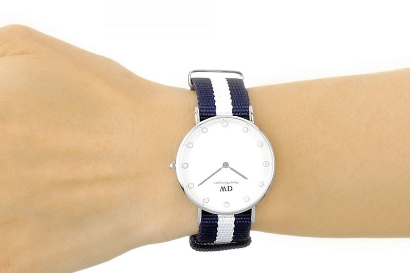 Daniel Wellington Classy Glasgow White Dial Two Tone Nylon Strap Watch For Women - DW00100082 Buy Now By Daniel Wellington