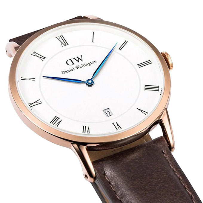 Daniel Wellington Dapper York White Dial Brown Leather Strap Watch For Men - DW00100085 Buy Now By Daniel Wellington