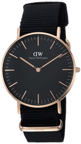Daniel Wellington Classic Cornwall Black Dial Black NATO Strap Watch For Women - DW00100150 Buy Now By Daniel Wellington