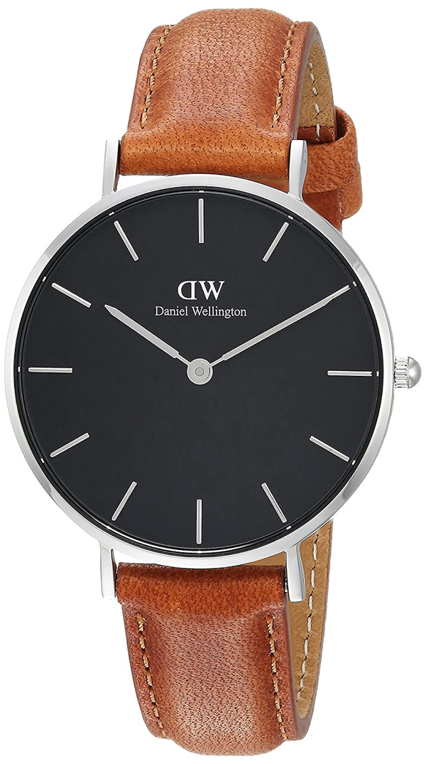 Daniel Wellington Petite Sterling Black Dial Brown Leather Strap Watch For Women - DW00100178 Buy Now By Daniel Wellington