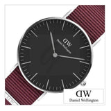 Daniel Wellington Classic Roselyn Black Dial Maroon Nylon Strap Watch For Women - DW00100274 Buy Now By Daniel Wellington