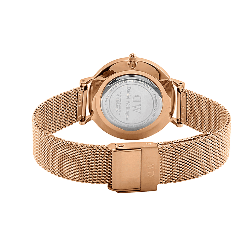 Daniel Wellington Petite Melrose Black Dial Rose Gold Mesh Strap Watch For Women - DW00100303 Buy Now By Daniel Wellington