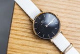 Daniel Wellington Classic Petite Dover Black Dial White NATO Strap Watch For Women - DW001000314 Buy Now By Daniel Wellington
