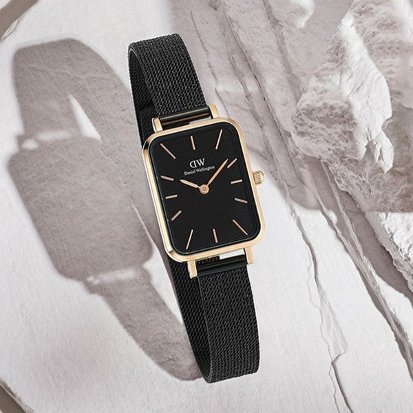Daniel Wellington Quadro Ashfield Black Dial Black Mesh Strap Watch For Women - DW00100433 Buy Now By Daniel Wellington