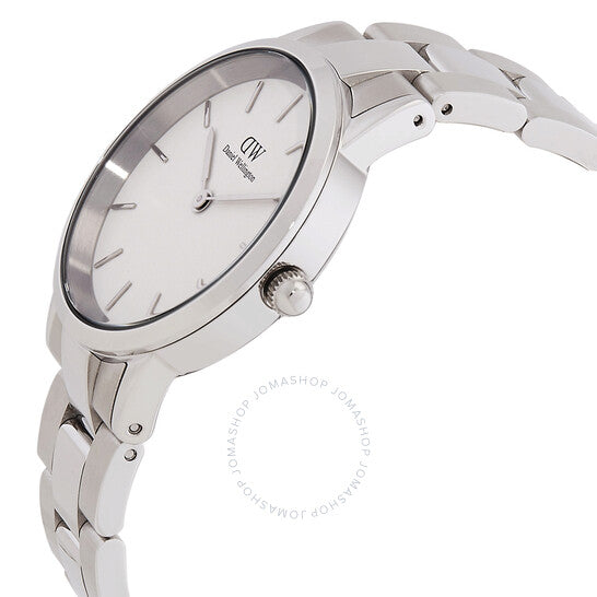 Daniel Wellington Iconic Link White Dial Silver Steel Strap Watch for Women - DW00100203 Buy Now By Daniel Wellington