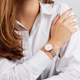 Daniel Wellington Classic Petite Melrose White Dial Rose Gold Mesh Bracelet Watch For Women - DW00100163 Buy Now By Daniel Wellington