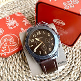 Fossil Bowman Chronograph Brown Dial Brown Leather Strap Watch for Men - FS5601 Buy Now By Fossil