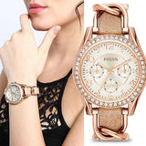 Fossil Riley White Dial Sand Leather Strap Watch for Women - ES3466 Buy Now By Fossil