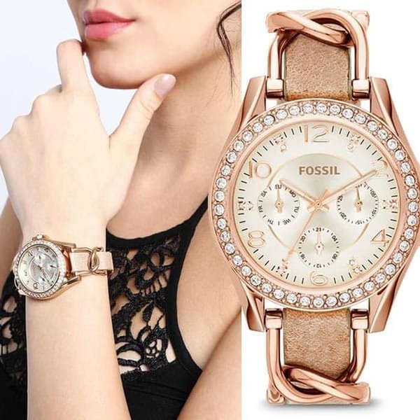 Fossil Riley White Dial Sand Leather Strap Watch for Women - ES3466 Buy Now By Fossil