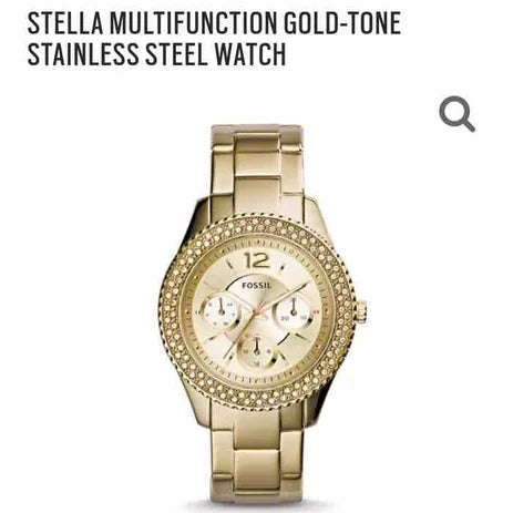 Fossil Stella Multifunction Gold Dial Gold Steel Strap Watch for Women - ES3589 Buy Now By Fossil