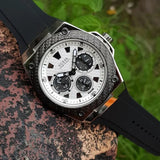 Guess Legacy White Dial Black Rubber Strap Watch For Men - W1049G3 Buy Now By Guess