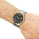 Guess Horizon Chronograph Blue Dial Two Tone Steel Strap Watch For Men - W0379G7 Buy Now By Guess