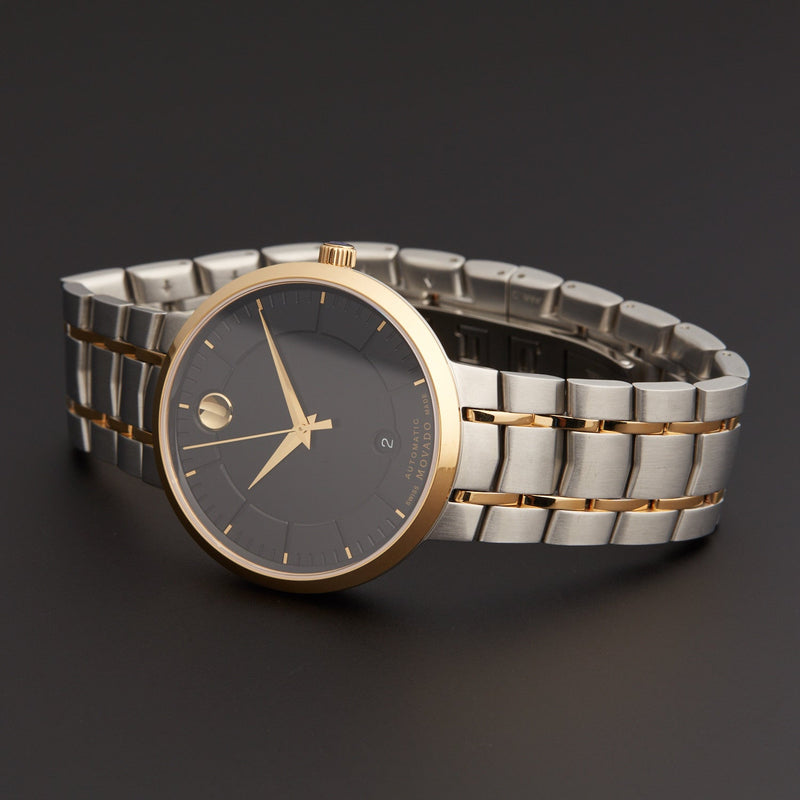 Movado 1881 Automatic Black Dial Two Tone Steel Strap Watch For Men - 0606916 Buy Now By Movado