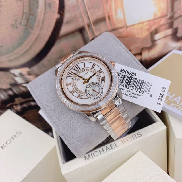 Michael Kors Madelyn Silver Dial Two Tone Steel Strap Watch for Women - MK6288 Buy Now By Michael Kors
