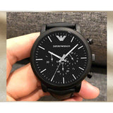 Emporio Armani Luigi Chronohraph Black Dial Black Leather Strap Watch For Men - AR1970 Buy Now By Emporio Armani