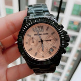 Michael Kors Everest Quartz Rose Gold Dial Black Steel Strap Watch For Women - MK5872 Buy Now By Michael Kors