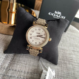 Coach Madison Diamonds White Dial Beige Leather Strap Watch for Women - 14503394 Buy Now By Coach