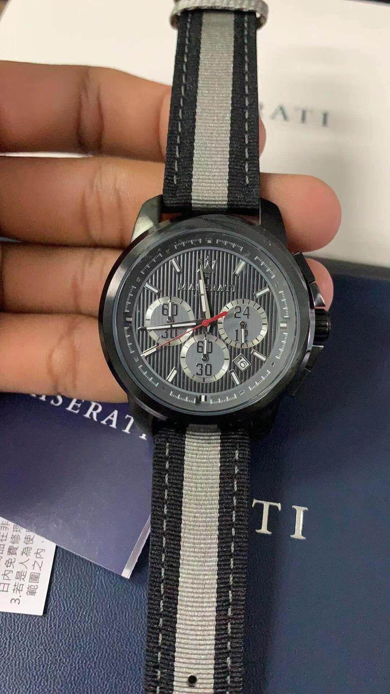Maserati Royale 44mm Black Dial Stainless Steel Fiber Strap Watch For Men - R8871637002 Buy Now By Maserati