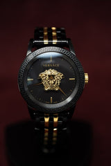 Versace Palazzo Empire Black Dial Two Tone Steel Strap Watch for Men - VERD01119 Buy Now By Versace