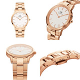 Daniel Wellington Iconic Link White Dial Rose Gold Steel Strap Watch For Women - DW00100209 Buy Now By Daniel Wellington