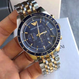 Emporio Armani Tazio Chronograph Blue Dial Two Tone Stainless Steel Watch For Men - AR6088 Buy Now By Emporio Armani
