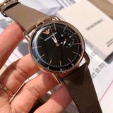 Emporio Armani Aviator Quartz Black Dial Brown Leather Strap Watch For Men - AR11337 Buy Now By Emporio Armani