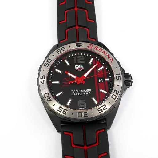 Tag Heuer Formula 1 Senna Special Edition Black Dial Two Tone Rubber Strap Watch for Men - WAZ1014.FT8027 Buy Now By Tag Heuer