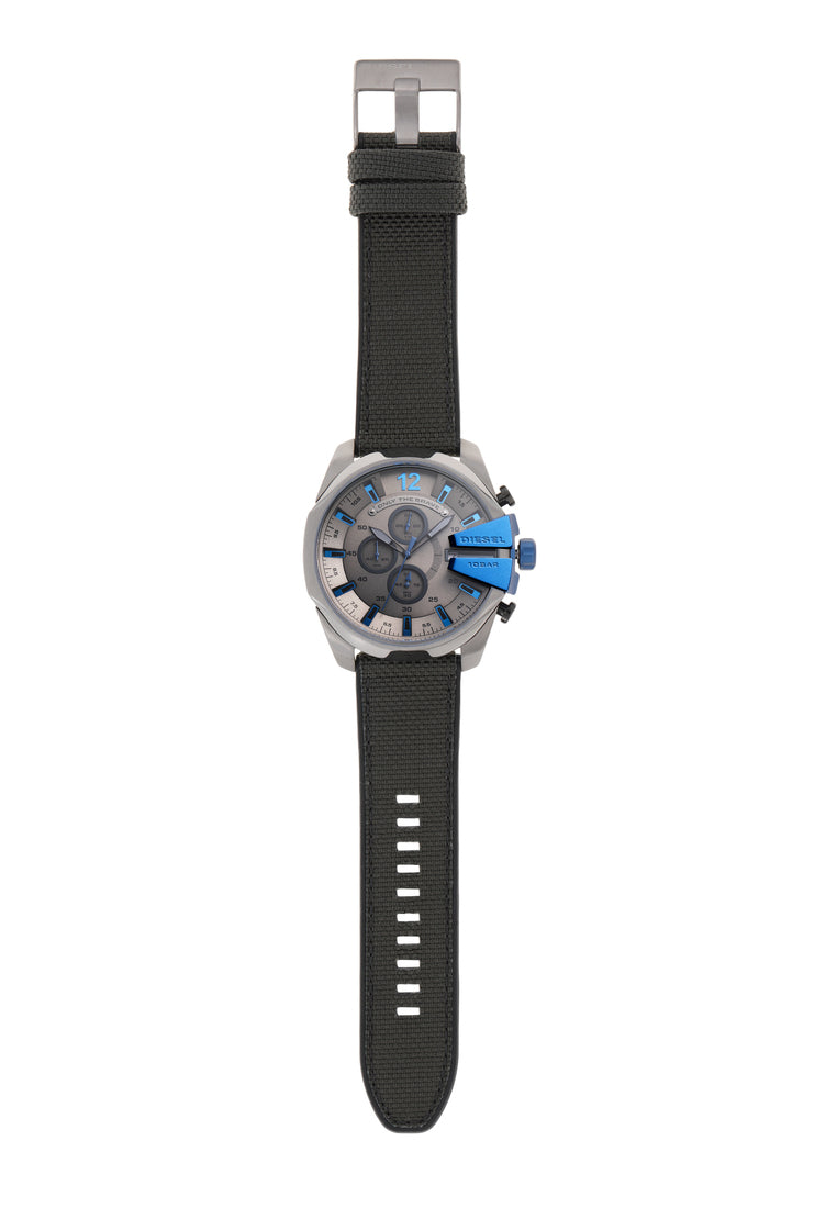 Diesel Mega Chief Chronograph Black Dial Black Nylon Strap Watch For Men - DZ4500 Buy Now By Diesel