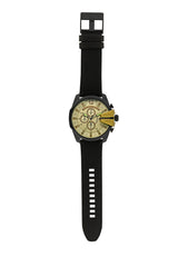 Diesel Mega Chief Chronograph Gold Dial Black Steel Strap Watch For Men - DZ4485 Buy Now By Diesel
