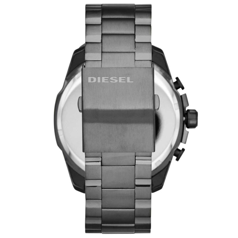 Diesel Mega Chief Chronograph Grey Dial Grey Steel Strap Watch For Men - DZ4466 Buy Now By Diesel